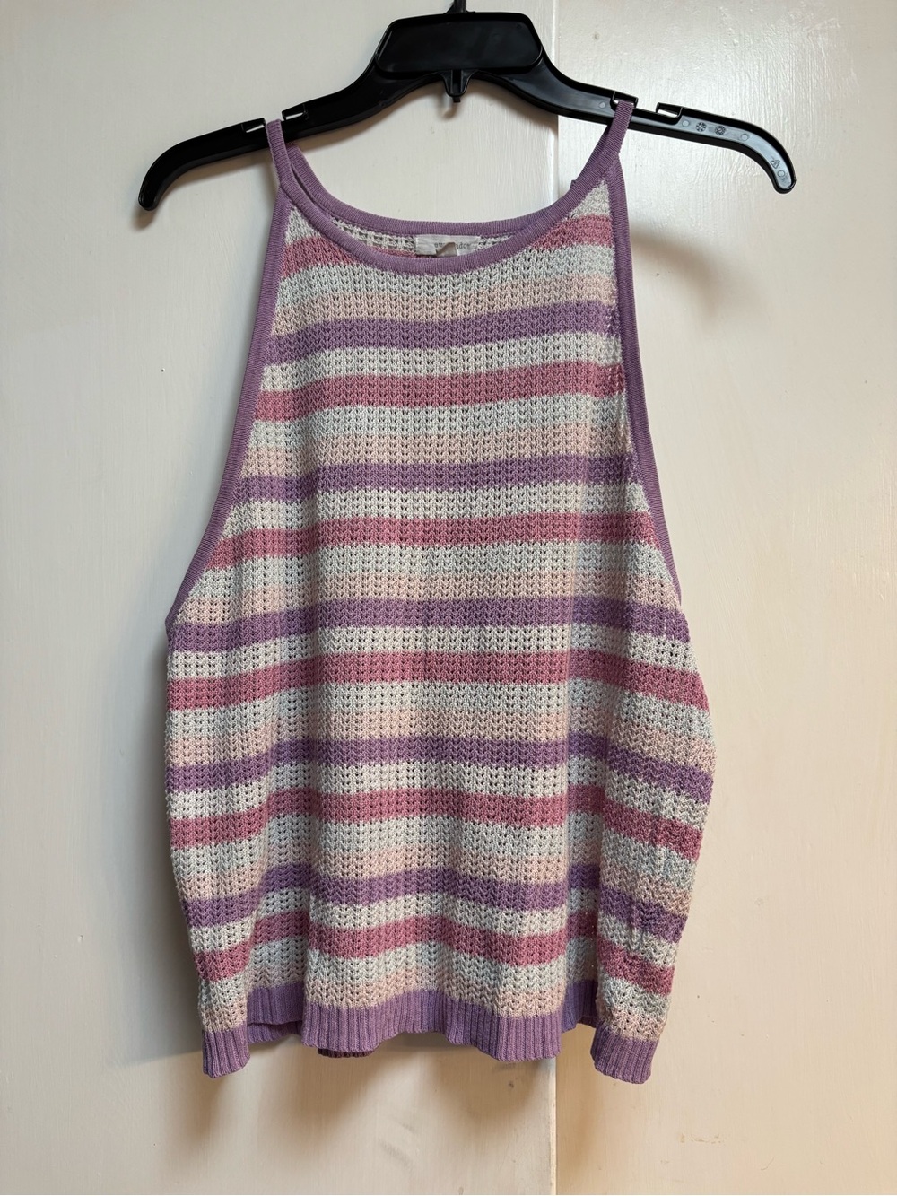 Eyeshadow Striped Knit Tank Top - XXL